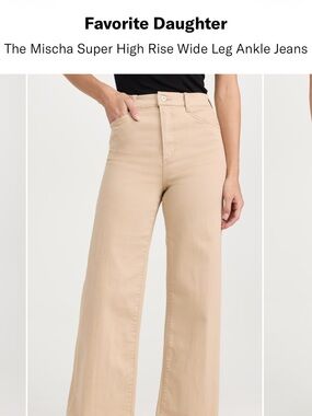 Favorite Daughter Neutral Tan Wide-Leg Trousers